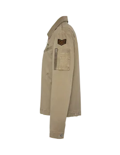 Blouson army taupe badgé - TAUPE