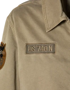 Blouson army taupe badgé - TAUPE