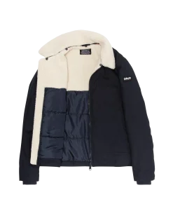 Blouson bleu marine avec col sherpa amovible - MARINE