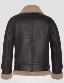 Blouson bombardier B-3 cordovan, cuir de mouton, grande taille - CORDOVAN