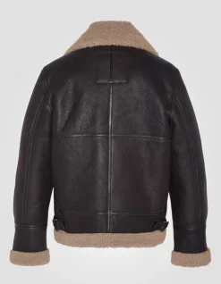 Blouson bombardier B-3 cordovan, cuir de mouton, grande taille - CORDOVAN