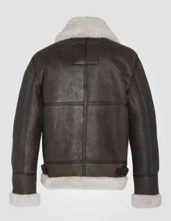 Blouson bombardier B-3 marron, cuir de mouton - MARRON