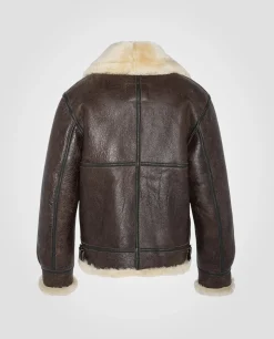 Blouson bombardier B-3 marron mythique USA, cuir de mouton - MARRON