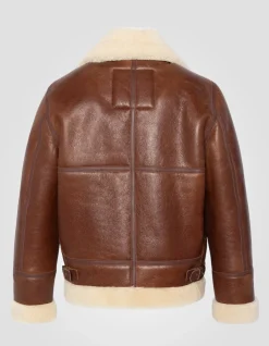 Blouson bombardier B-3 moka, cuir de mouton, grande taille - MOKA
