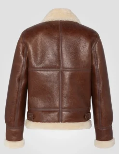 Blouson bombardier B-3 moka, cuir de mouton - MOKA