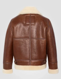 Blouson bombardier B-3 moka, cuir de mouton, grande taille - MOKA