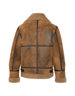 Blouson bombardier B-3 moutarde, cuir de mouton - MOUTARDE