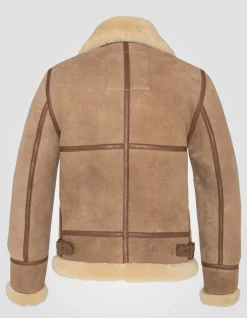 Blouson bombardier B-3 suédé camel, cuir de mouton - CAMEL