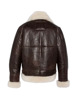 Blouson bombardier type B3 marron, mouton double face - MARRON
