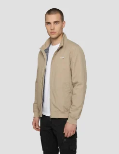 Blouson casual beige avec doublure à carreaux - BEIGE
