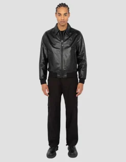 Blouson casual léger noir, cuir de vachette - NOIR