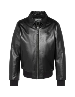 Blouson casual léger noir, cuir de vachette - NOIR