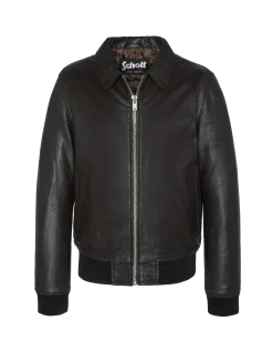 Blouson casual marron, cuir d'agneau - MARRON