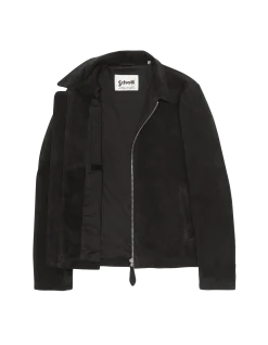 Blouson casual noir, chèvre velours ultralight - NOIR
