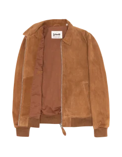 Blouson casual rouille, chèvre velours - ROUILLE