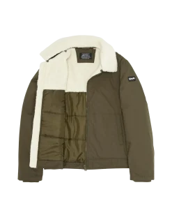 Blouson kaki avec col sherpa amovible - KAKI