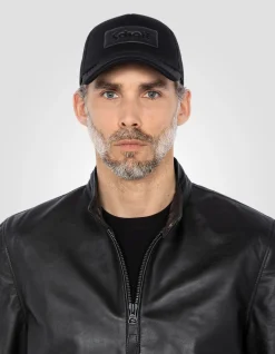 Blouson motard noir, cuir d'agneau - NOIR