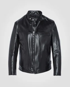 Blouson motard noir mythique USA, cuir de cheval - NOIR