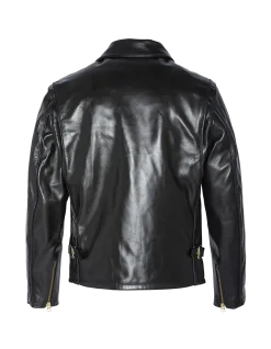 Blouson motard noir mythique USA, cuir de cheval - NOIR