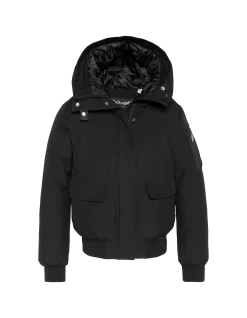 Blouson noir snorkel court à capuche - NOIR