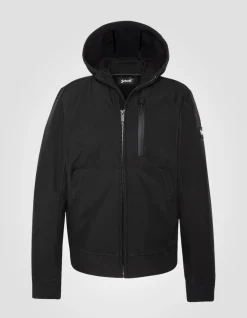 Blouson noir softshell à capuche - NOIR