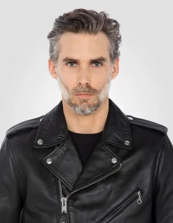 Blouson Perfecto® ajusté noir, cuir d'agneau - NOIR