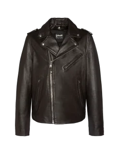 Blouson Perfecto® marron sans ceinture, cuir de d'agneau lavé - MARRON