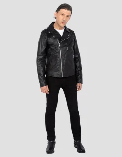 Blouson Perfecto® noir, cuir d'agneau - NOIR