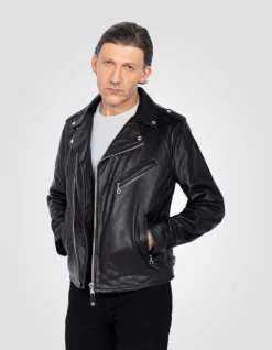 Blouson Perfecto® noir, cuir d'agneau - NOIR