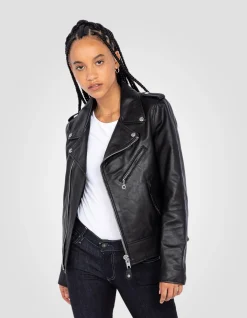 Blouson Perfecto® noir, cuir d'agneau - NOIR