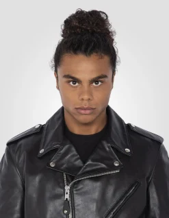 Blouson Perfecto® noir mythique USA, cuir de vachette souple - NOIR