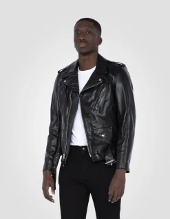 Blouson Perfecto® noir mythique USA, cuir de cheval