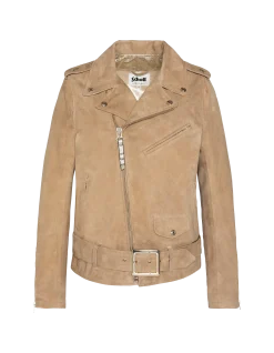 Blouson Perfecto® One Star beige, chèvre velours - BEIGE