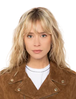 Blouson Perfecto® One Star caramel, chèvre velours - CARAMEL