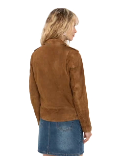Blouson Perfecto® One Star caramel, chèvre velours - CARAMEL