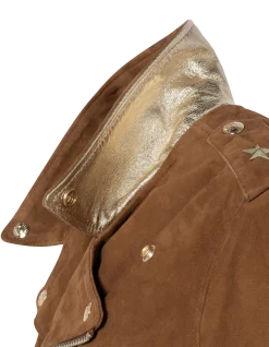Blouson Perfecto® One Star caramel, chèvre velours - CARAMEL