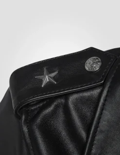 Blouson Perfecto® One Star noir avec ceinture, cuir de vachette - NOIR