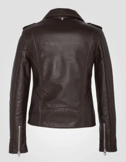 Blouson Perfecto® prune, cuir d'agneau - PRUNE