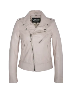 Blouson Perfecto® rose poudré, cuir d'agneau - ROSE POUDRÉ