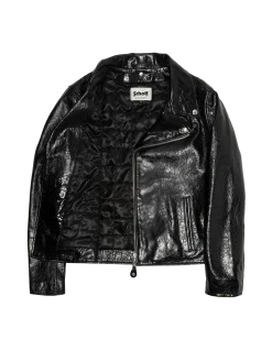 Blouson Perfecto® verni noir, cuir d'agneau - NOIR