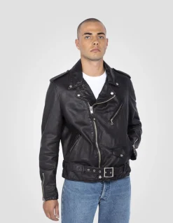 Blouson Perfecto® vintage noir mythique USA, cuir de vachette - NOIR
