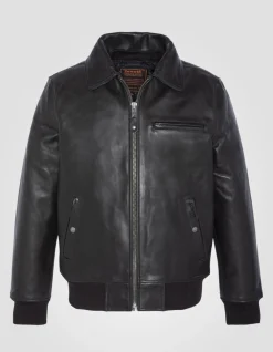 Blouson pilote marron foncé gilet intérieur amovible, cuir de vachette - MARRON FONCÉ