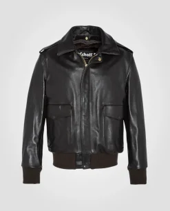 Blouson pilote marron type A-2 mythique USA, cuir de vachette - MARRON