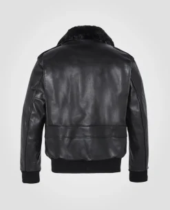 Blouson pilote noir type A-2 mythique USA, cuir de vachette - NOIR