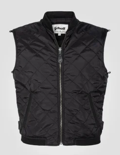 Blouson pilote type A-2 noir avec gilet amovible, cuir de vachette - NOIR