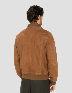 Blouson rétro rouille, chèvre velours - ROUILLE