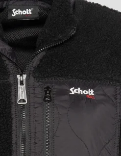 Blouson sherpa noir sans manche - NOIR