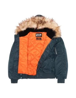 Blouson snorkel N2B bleu marine à capuche, coupe oversize - MARINE