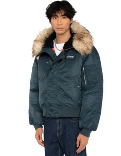 Blouson snorkel N2B bleu marine à capuche, coupe oversize - MARINE