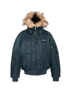Blouson snorkel N2B bleu marine à capuche, coupe oversize - MARINE